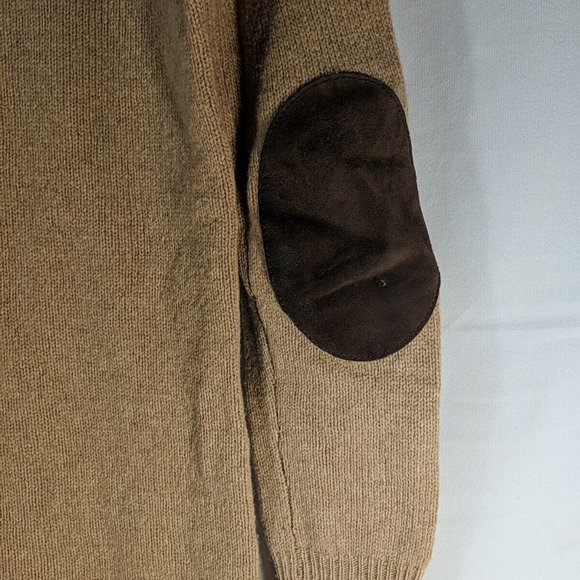 Polo Ralph Lauren Merino Wool Cashmere Sweater Pullover XS Tan Beige Elbow Patch - Picture 9 of 16